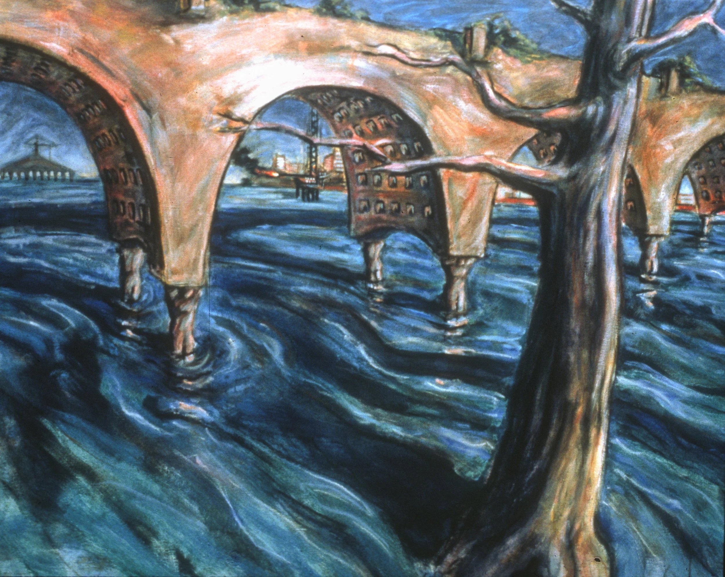 Tree River, 1989, acrylic on canvas, 107 x 132 cm
