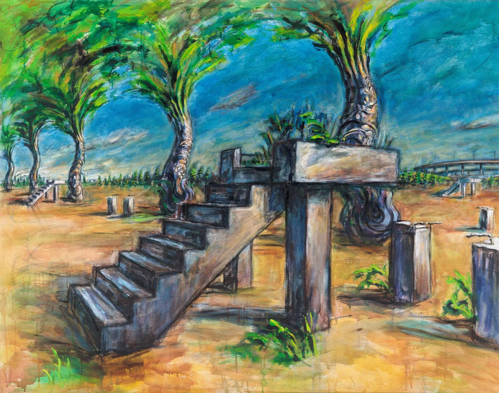 Colonnade, 1993, acrylic on canvas, 132 x 167 cm