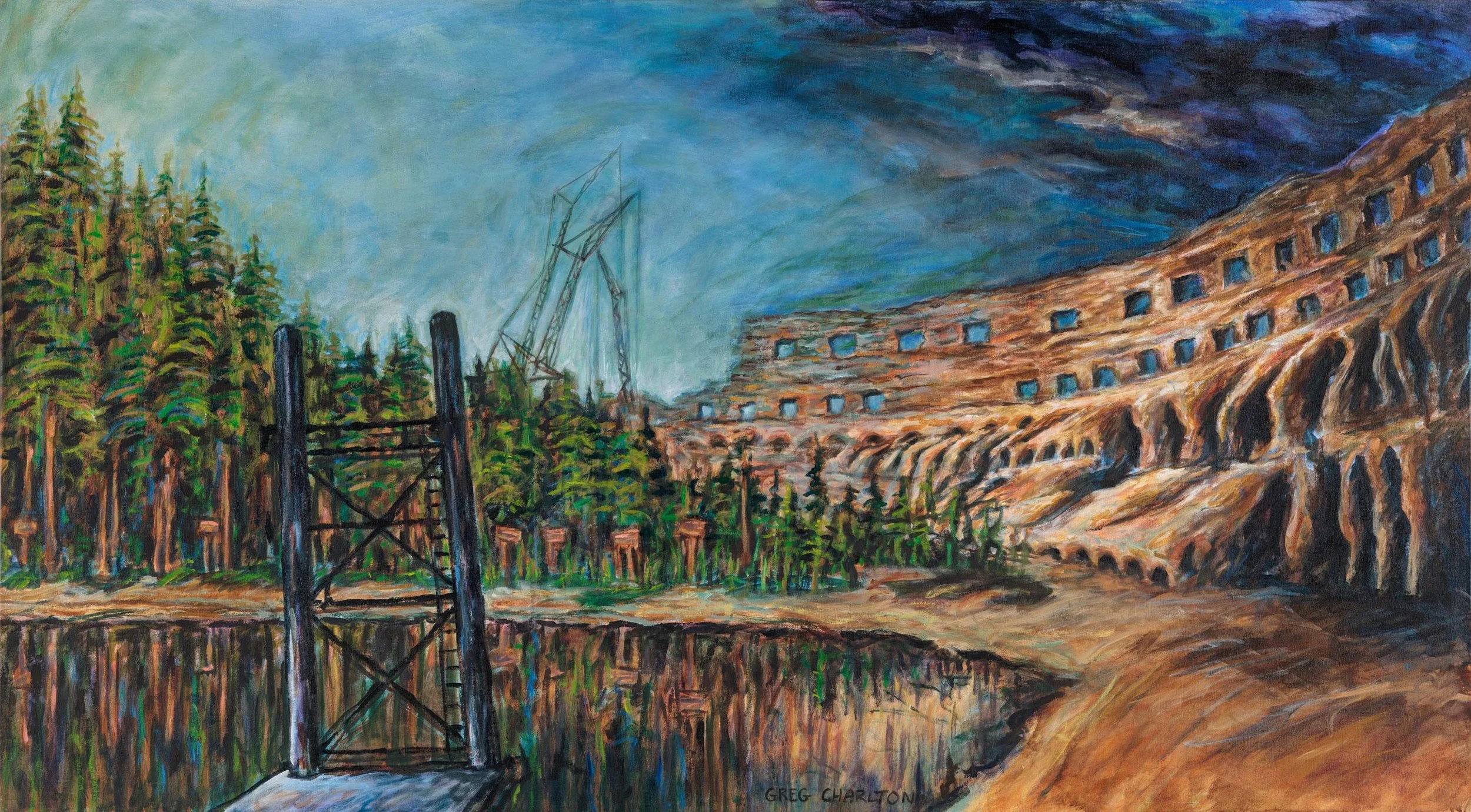 Colosseum, 1991, acrylic on canvas, 112 x 201 cm