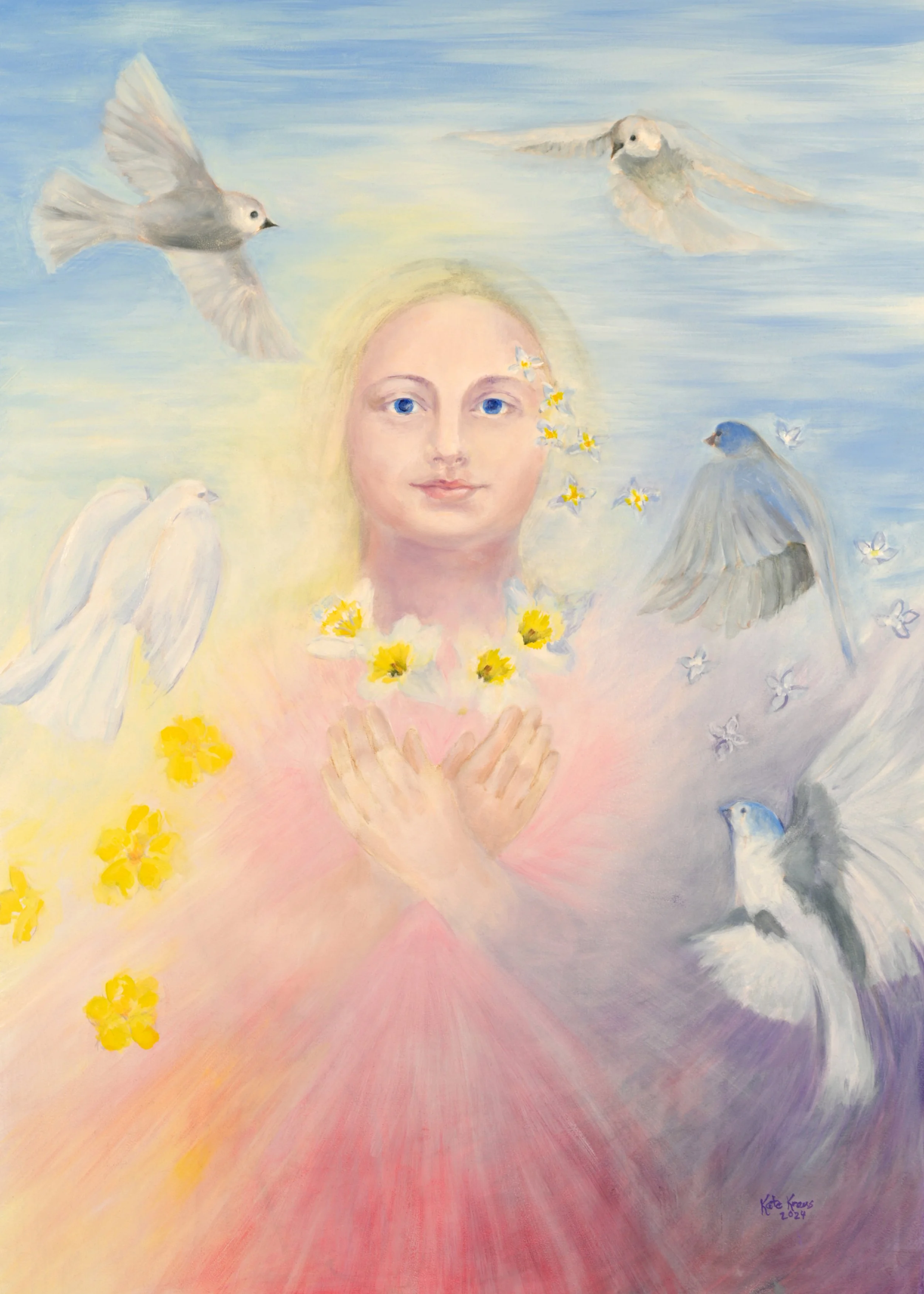 Beauty Whispers - Angelic Hope and Healing Art by KMKraus (Digital Download)