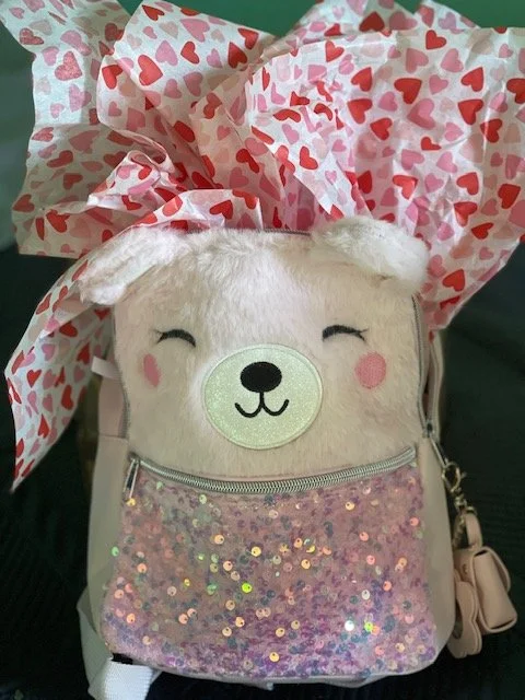Little Valentine Sparkle Backpack Bear