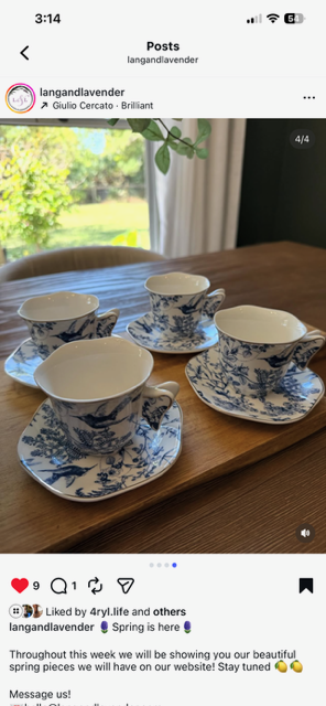 Bluebird Toile Tea Set