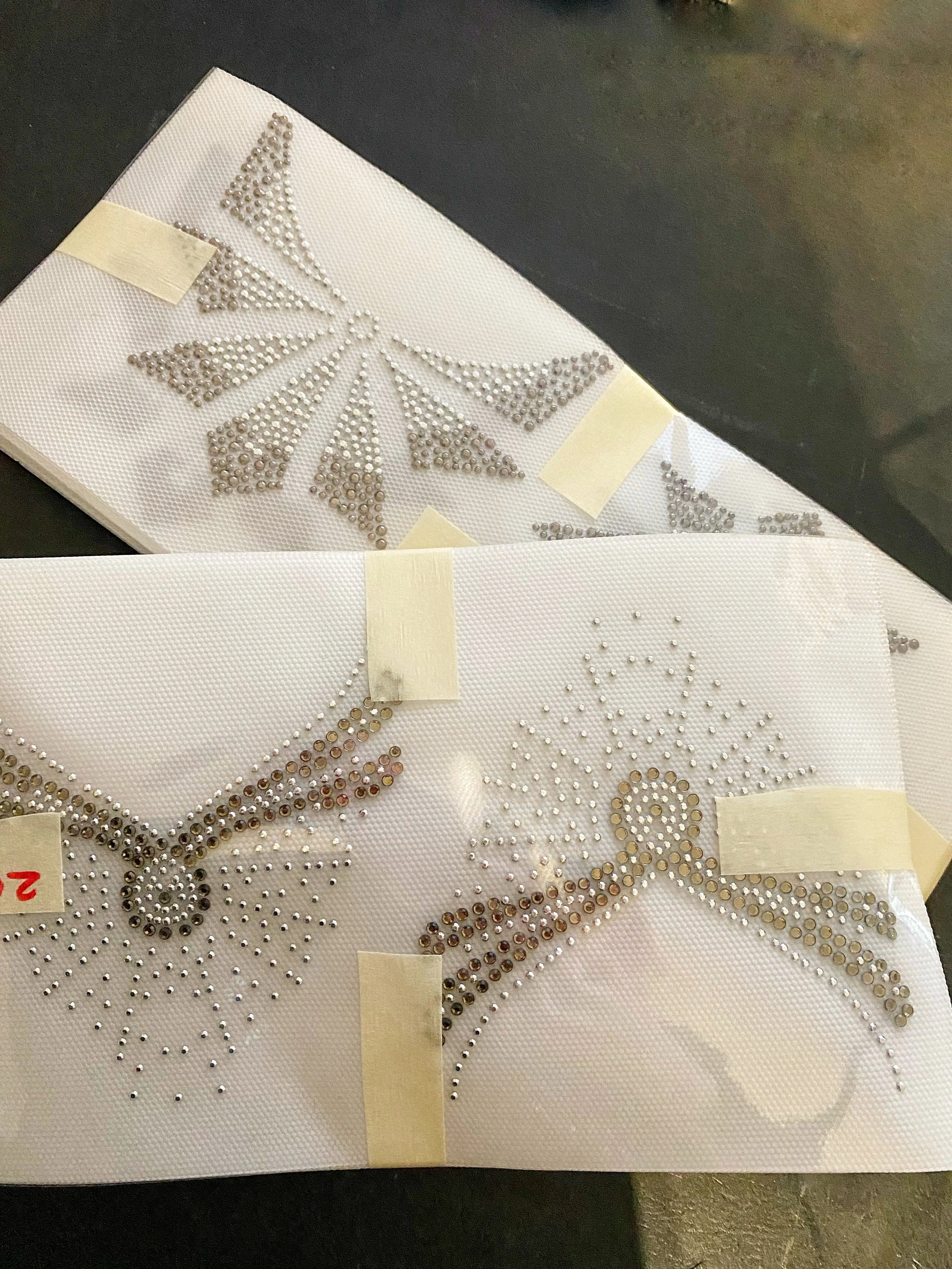 cartine termoadesive con strass e borchie per calzature