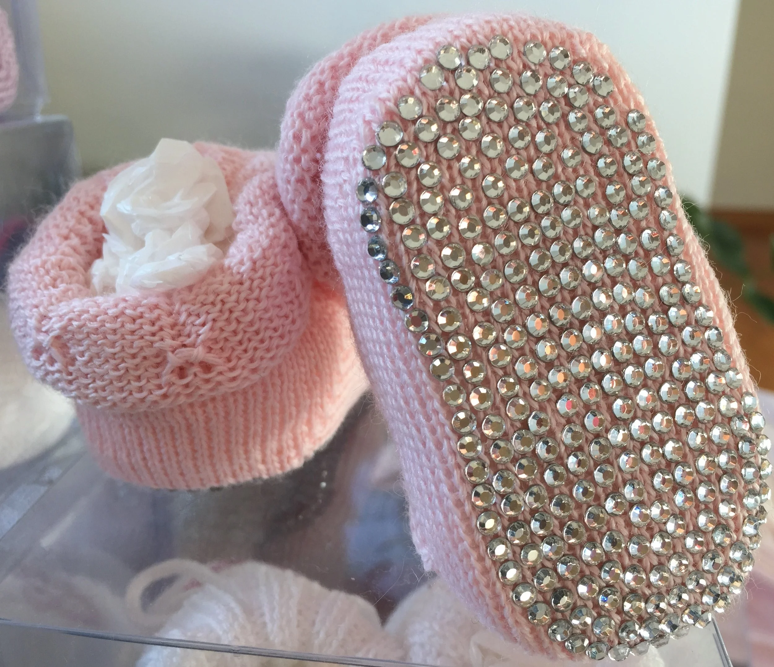 scarpine neonato con fondo decorato con pavè di strass swarovski