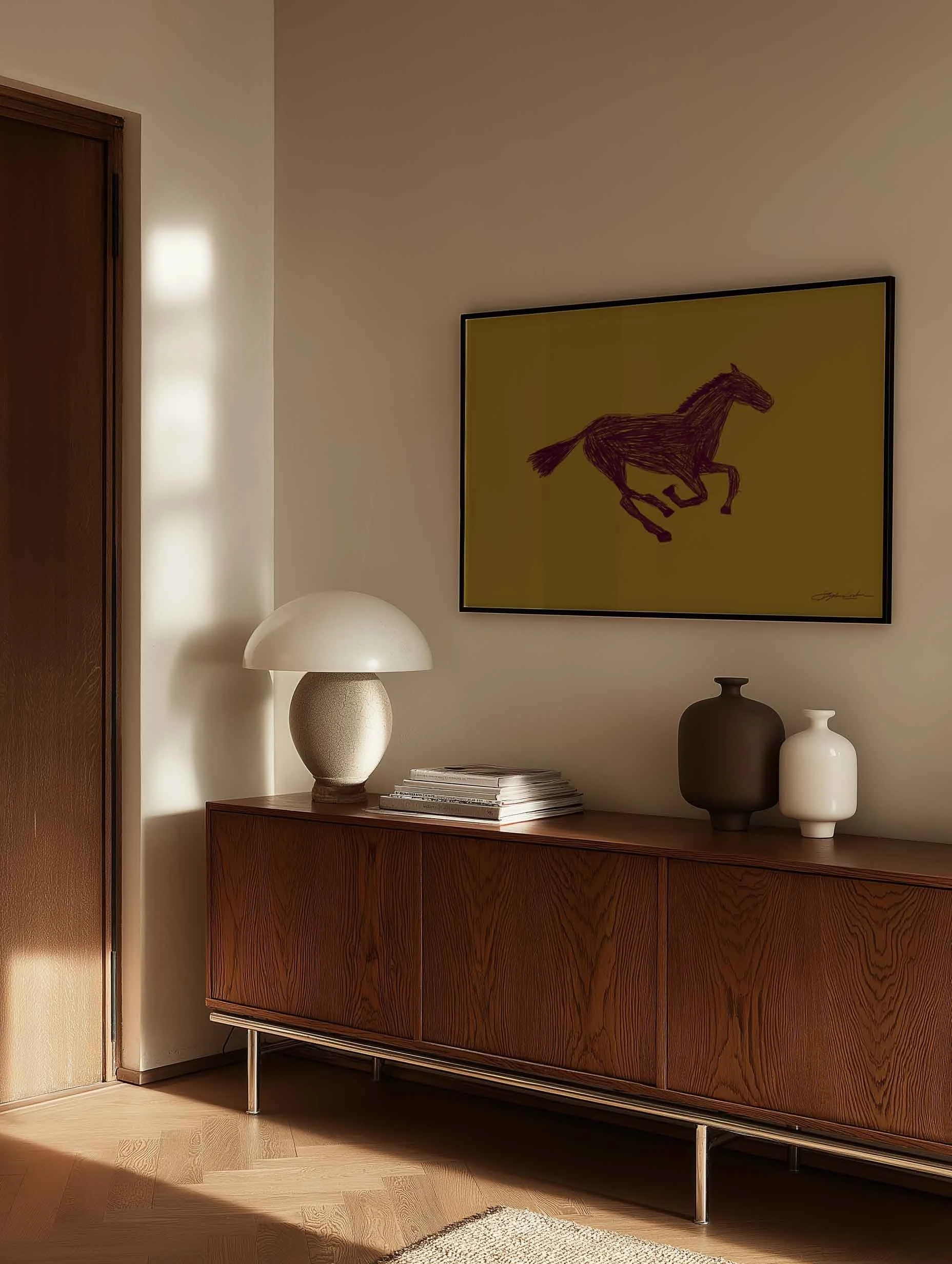 green-and-aubergine-horse--Large-Horizontal-Print-Above-Sideboard.jpg