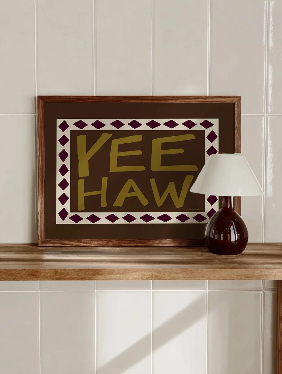 Yeehaw-wewstern-typography-print--Horizontal-frame-shelf-lamp-.jpg
