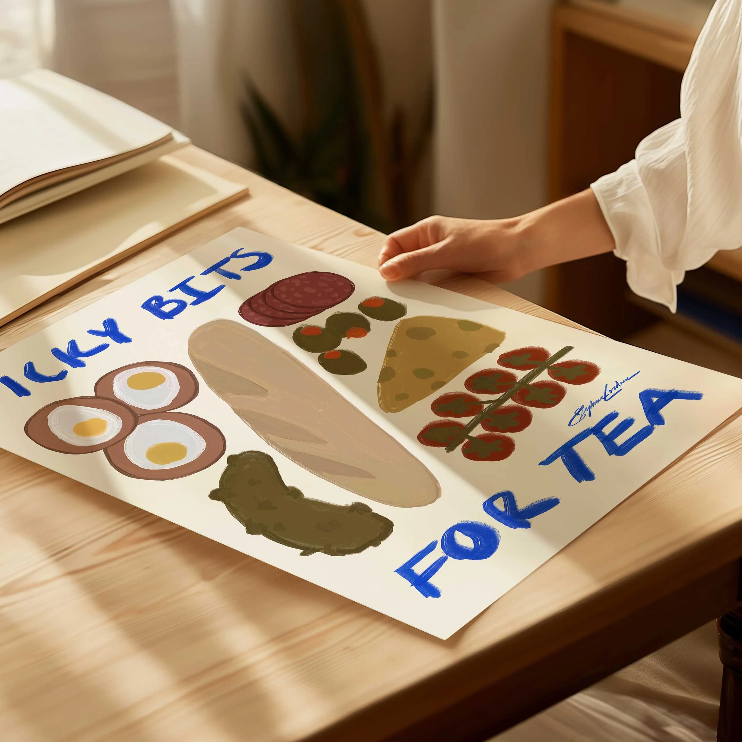 Picky-Bits-for-Tea-Kitchen-art-by-Stephie-Cardona-for-KunstbyStephie--High-quality-Poster-Print-on-Chic-Table-.jpg