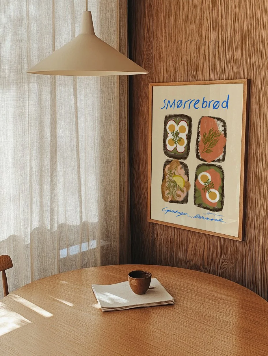 Smorrebrod--Poster-in-Frame-in-Retro-70s-Cafe.jpg