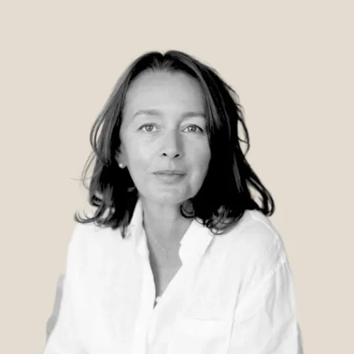 Black and white portrait of female photographer