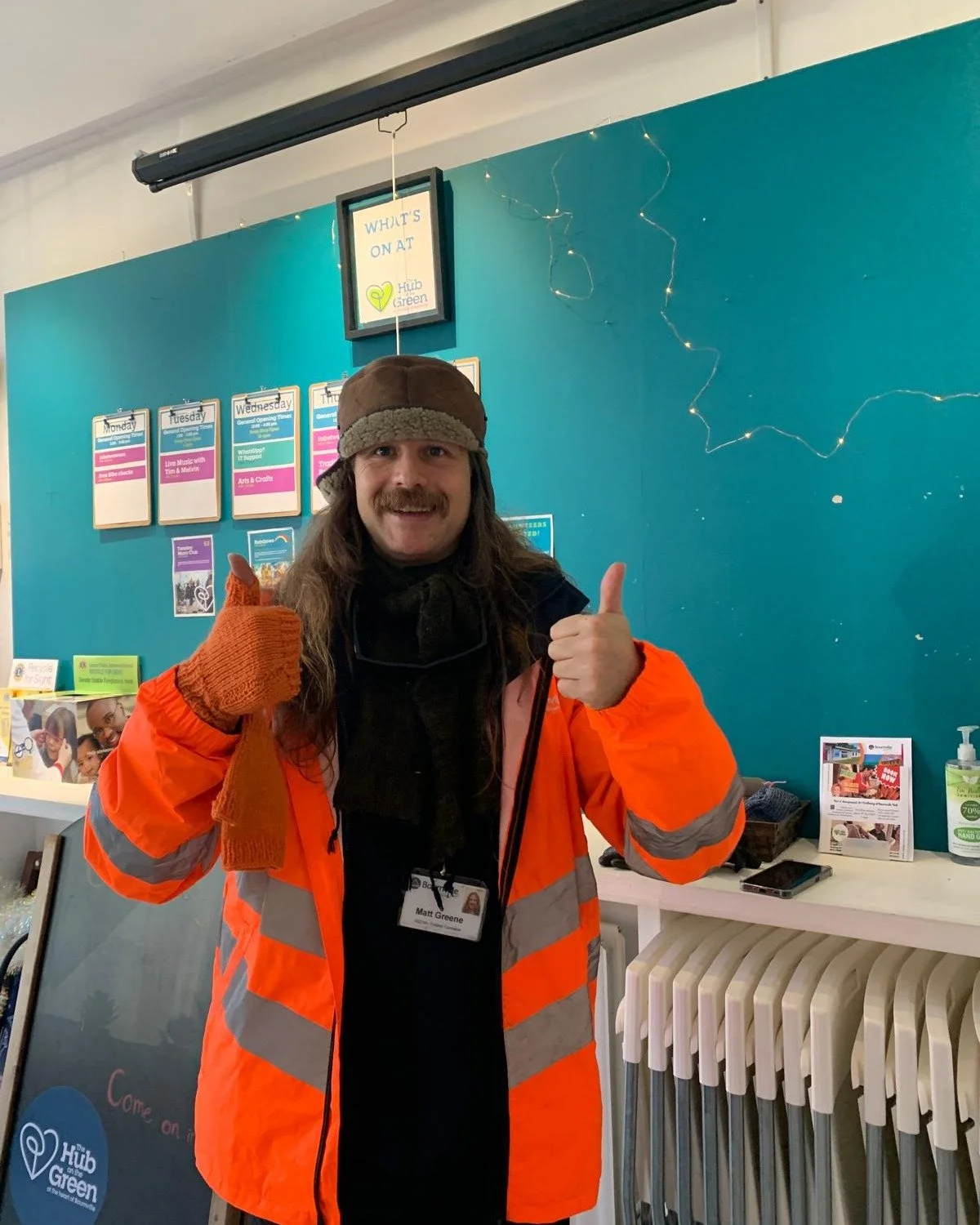 Lovely visit from @bournvillevillagetrust who picked up some free gloves to keep nice and warm this winter! #keepwarm #community #bournville