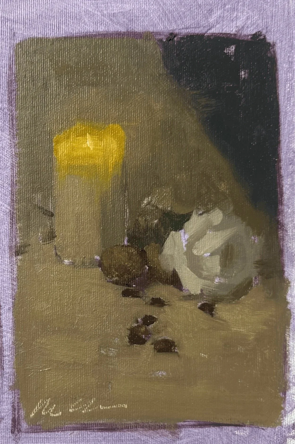 Candle and rose