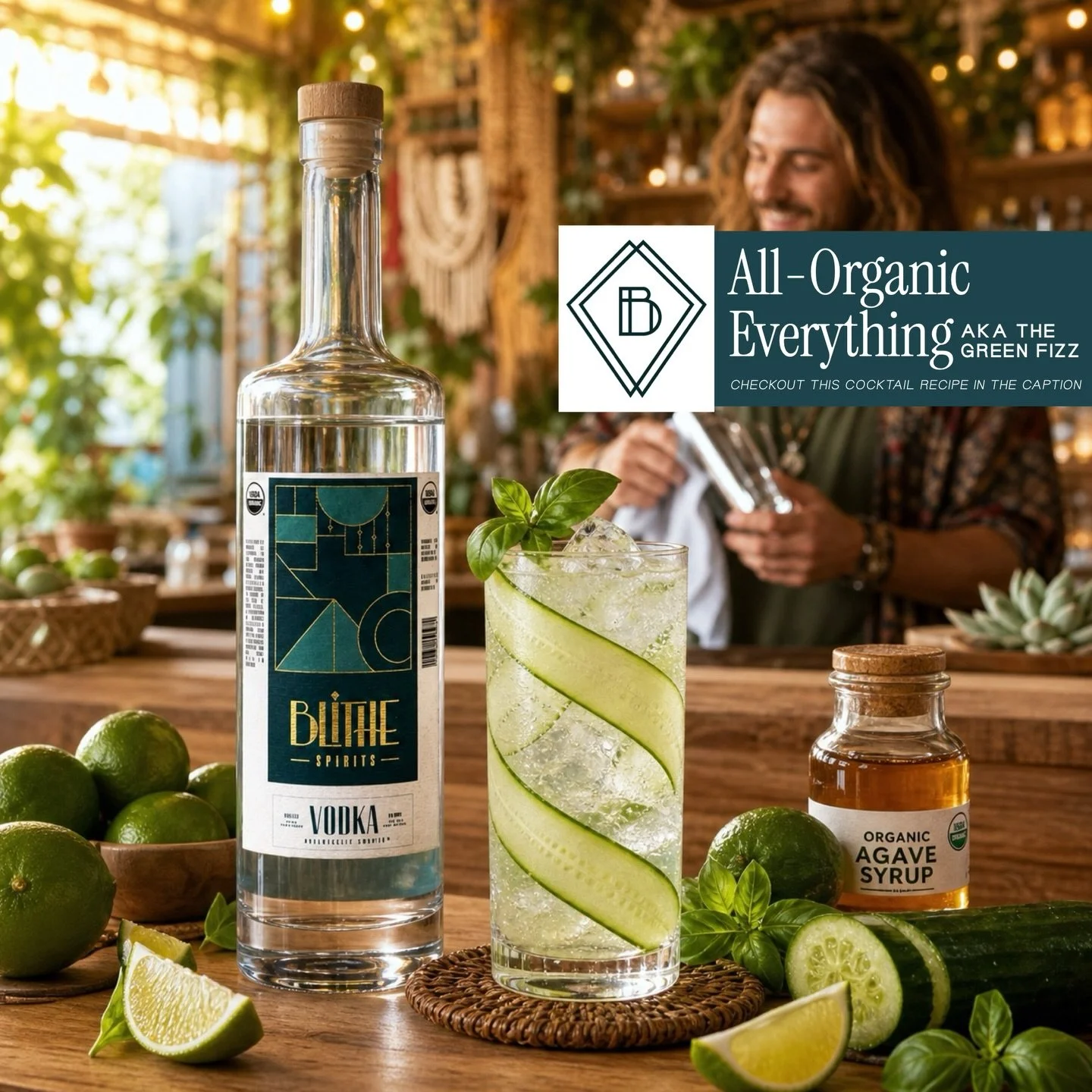 Swap all them fake flavors for real herbs and organic vodka. (Sorry to the neon &lsquo;tini you used to text at 2 AM.)

ALL ORGANIC EVERYTHING AKA The Green Fizz 🥒💚
&bull;  Add 3&ndash;4 slices of organic cucumber and 4&ndash;6 fresh organic basil 
