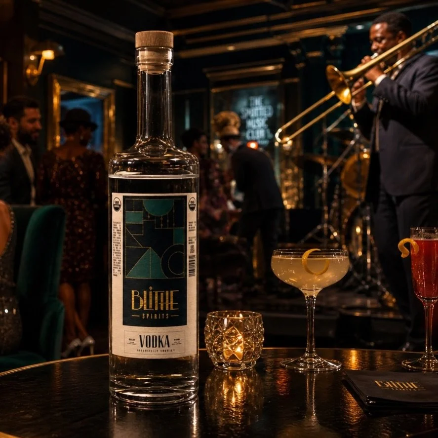 Let the trombone wail and the cocktails whisper&mdash;Blithe keeps the night in perfect rhythm. 🎶
#blithevodka #organicvodka #realvodka #craftvodka #artisanvodka