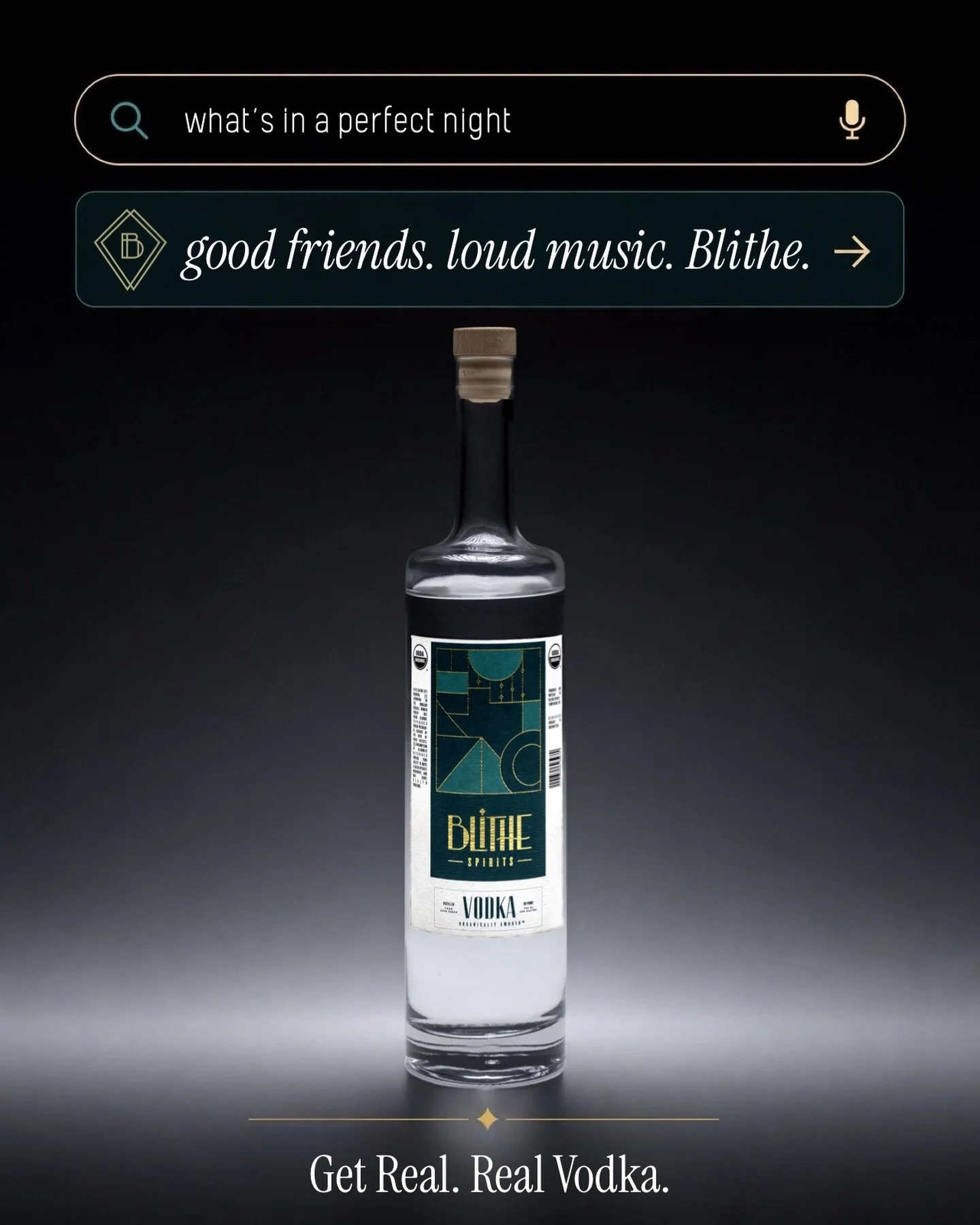 If your night doesn&rsquo;t include &lsquo;good friends. loud music. Blithe.&rsquo;&hellip; try searching again.
#blithevodka #organicvodka #realvodka #craftvodka #artisanvodka