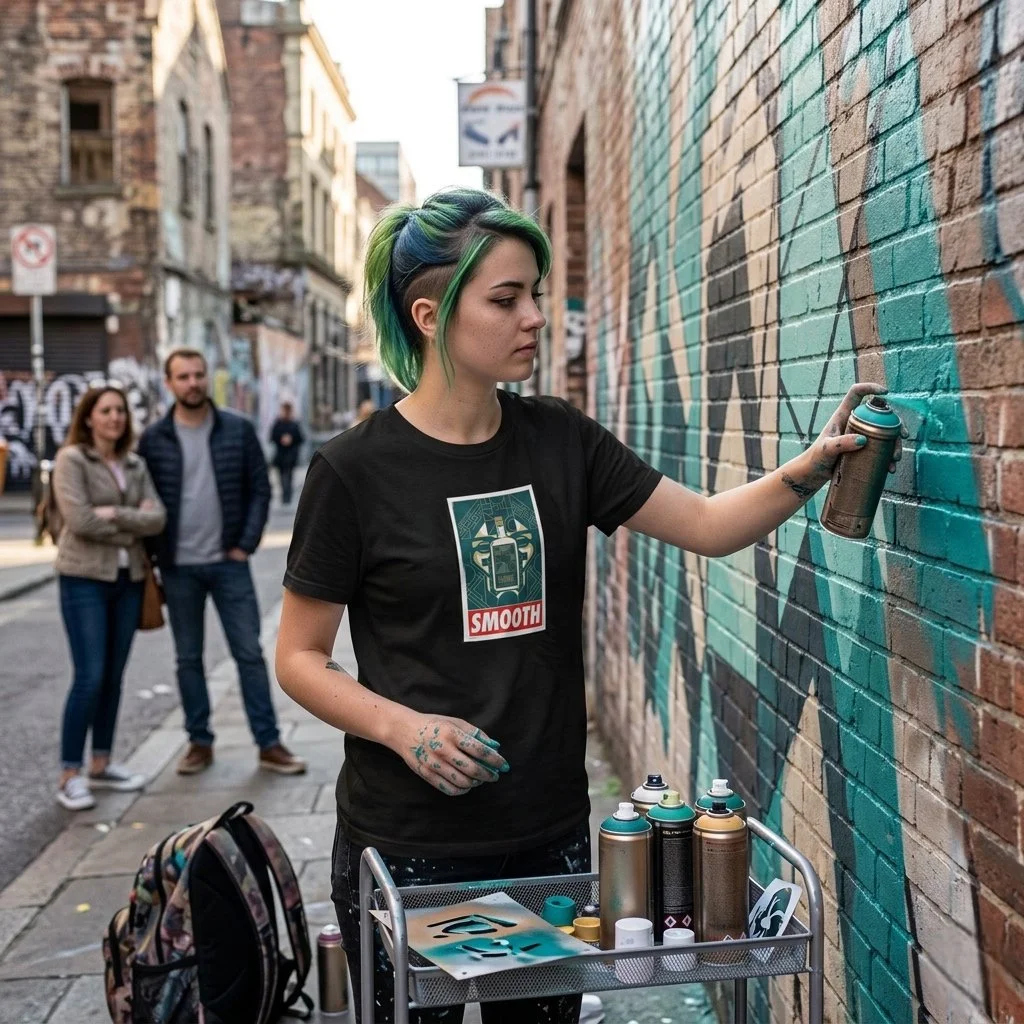 Blithe Spirits Vodka - Organic Street Art Tee (B/W)