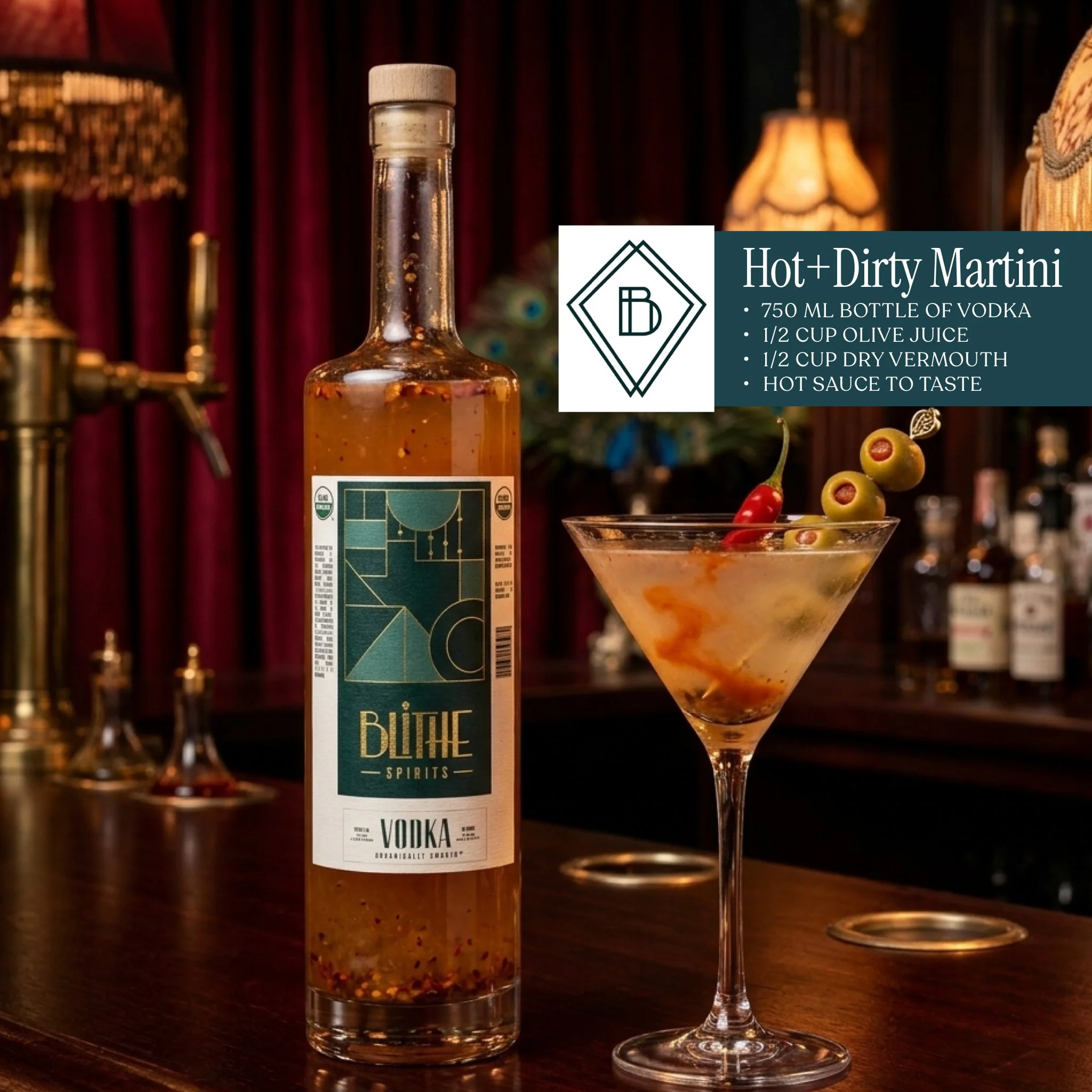 Blithe Spirits - Hot+Dirty Martini