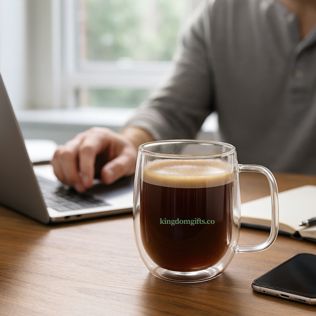 Custom Double Wall Glass Coffee Mug in Bulk | Unique Drinkware ...