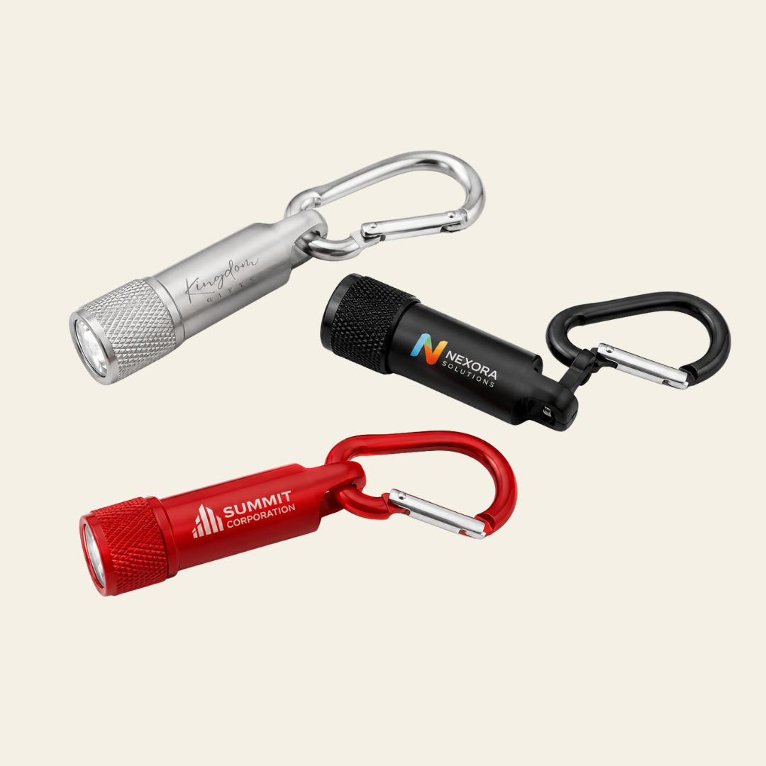 Mini LED Flashlight with Carabiner Clip Keychain