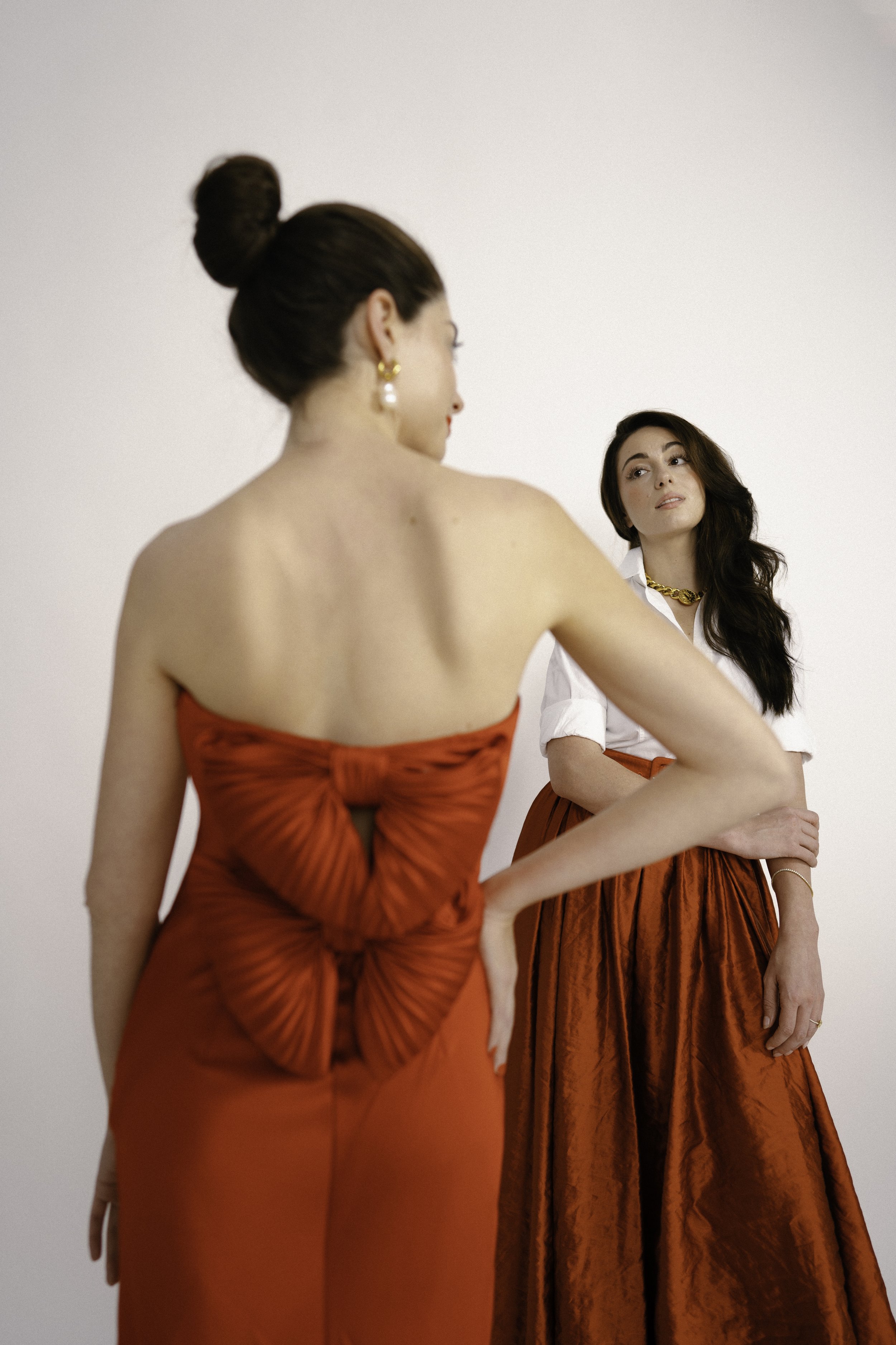 Alejandra Alonso Rojas bow back silk dress.