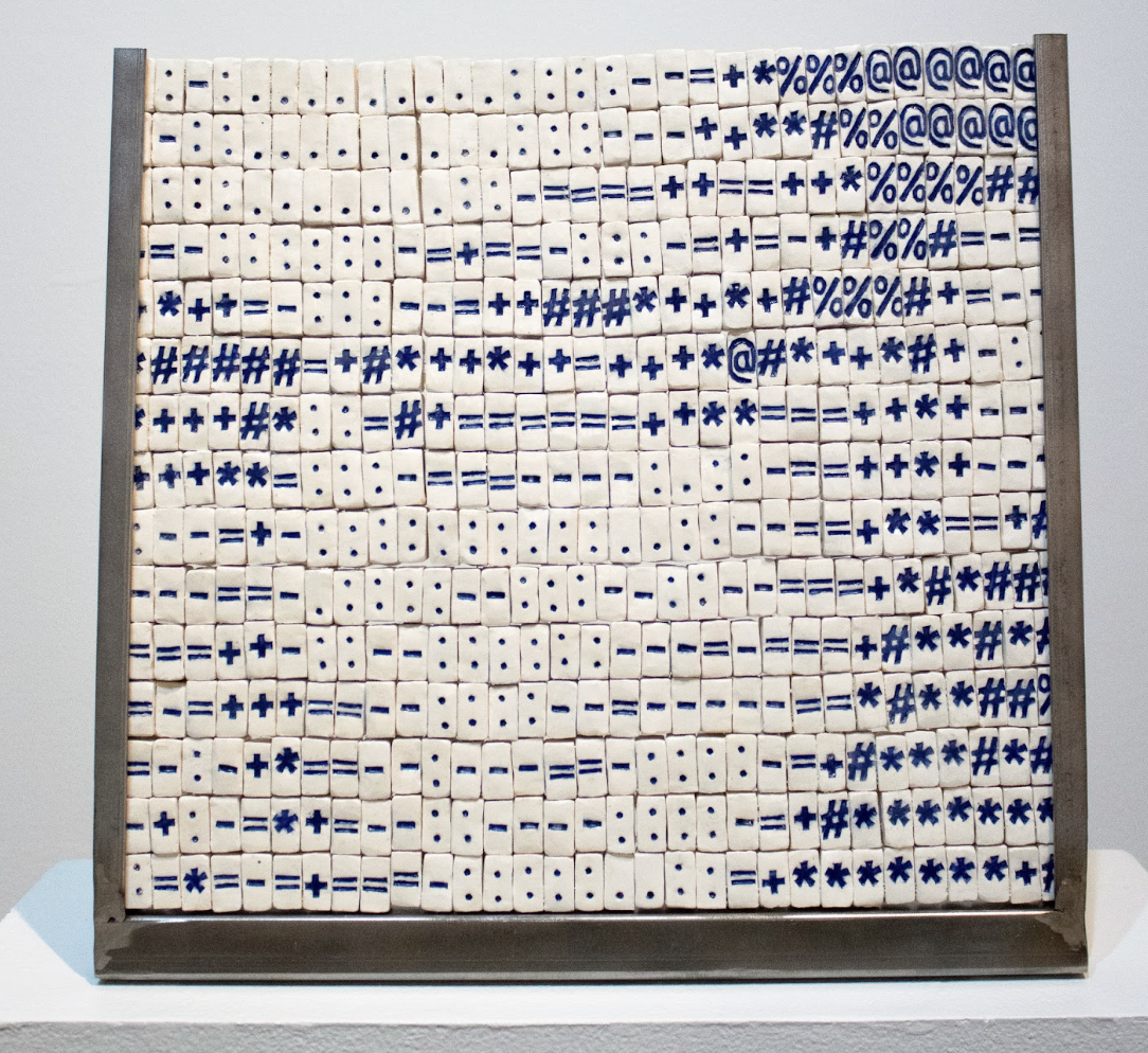 A Picture’s Worth 465 Characters
2024
Ceramic, steel, @, #, /, ., :, +, =, %, and -
15” x 6” x 15”
