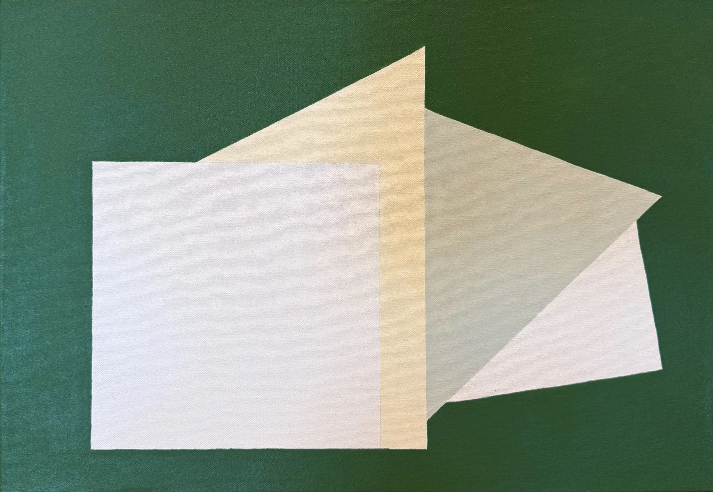 Pam Smith - "White Square #3," 2023, flash and acrylic on canvas, 20 x 14 in.