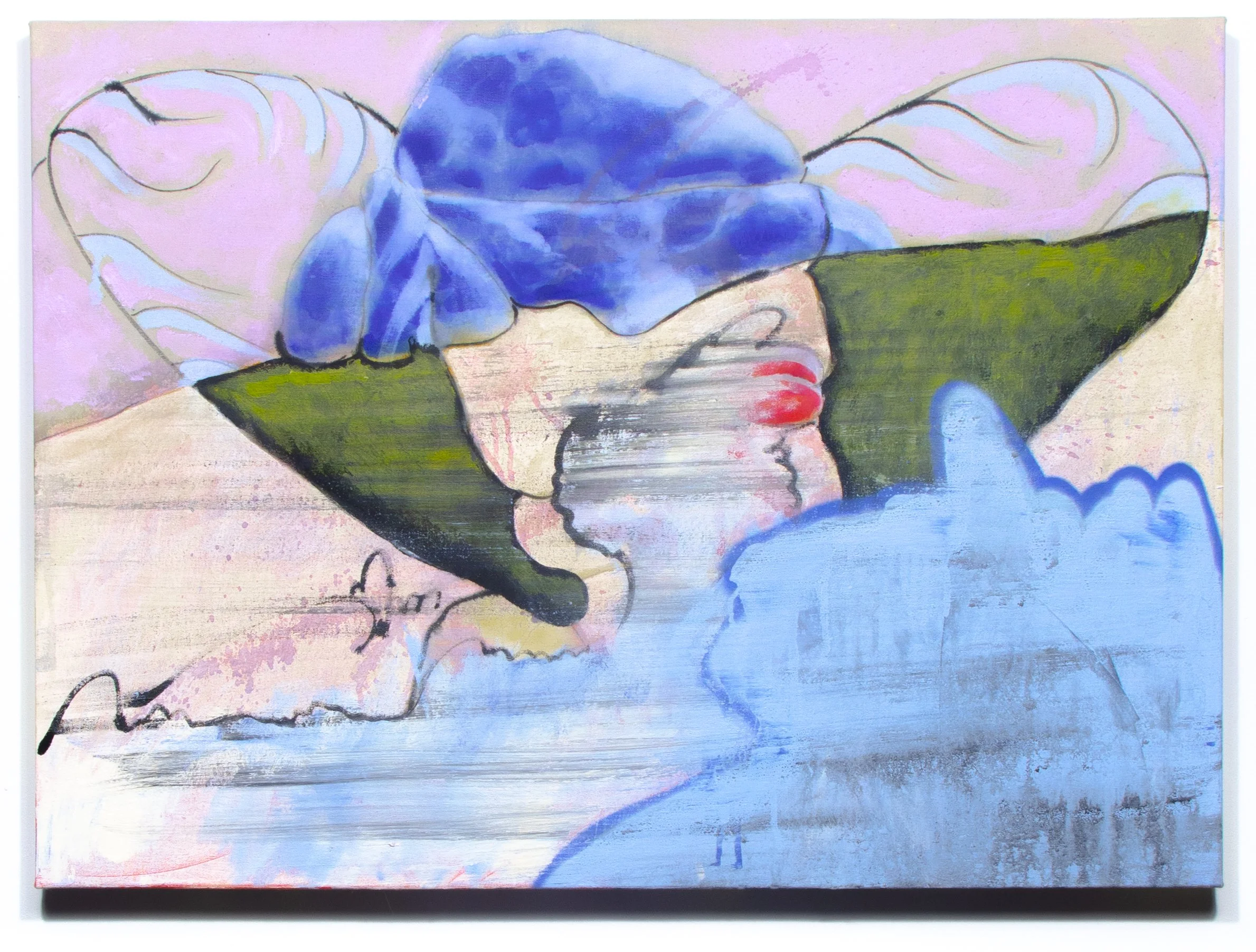 Nico Brown -
Morning Bike, 2025,
Acrylic, spray paint on canvas,
36.5 x 26.5 in. 