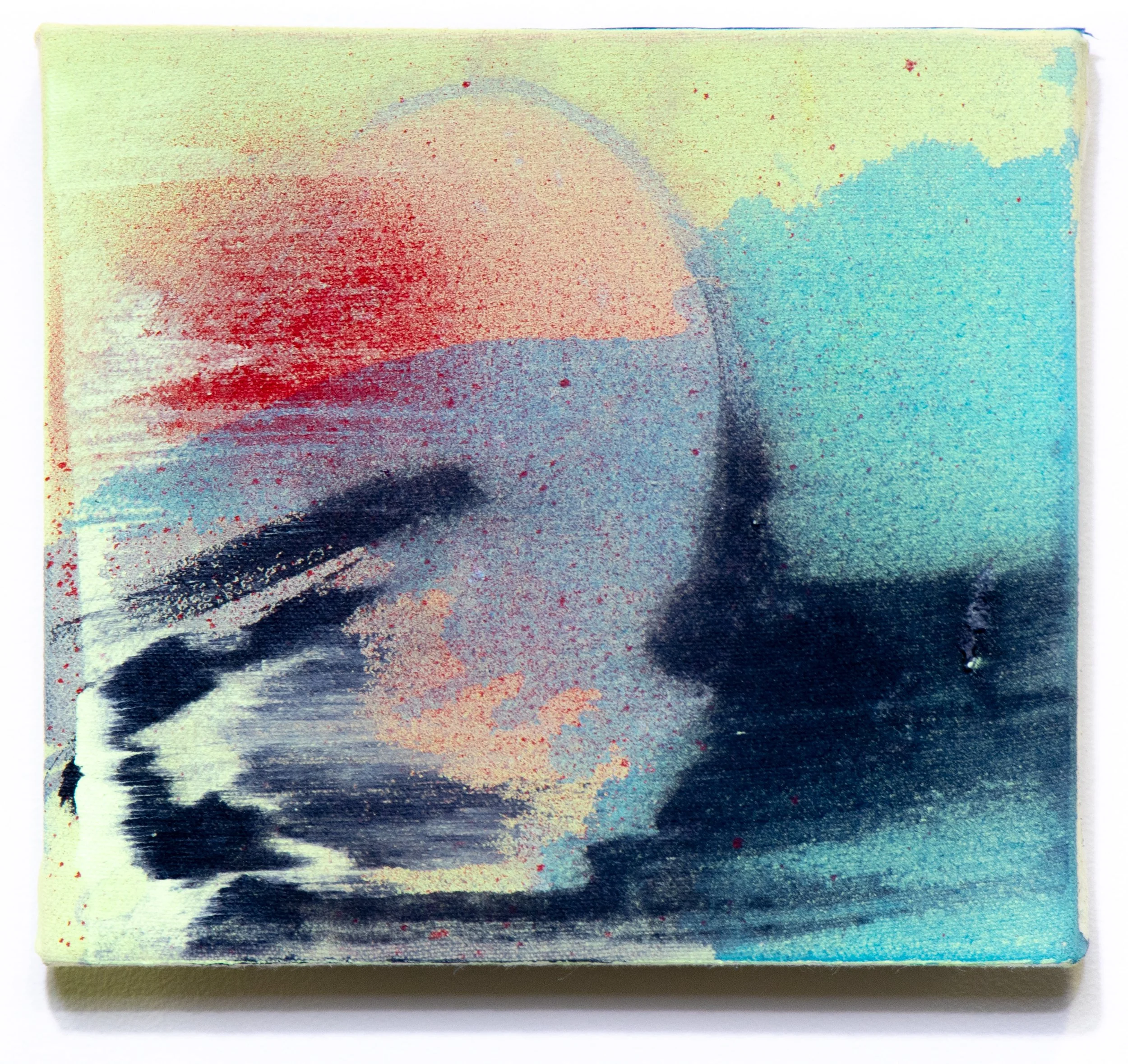 Nico Brown -
DuneRise, 2025,
Acrylic, spray paint on canvas,
8 x 7 in. 