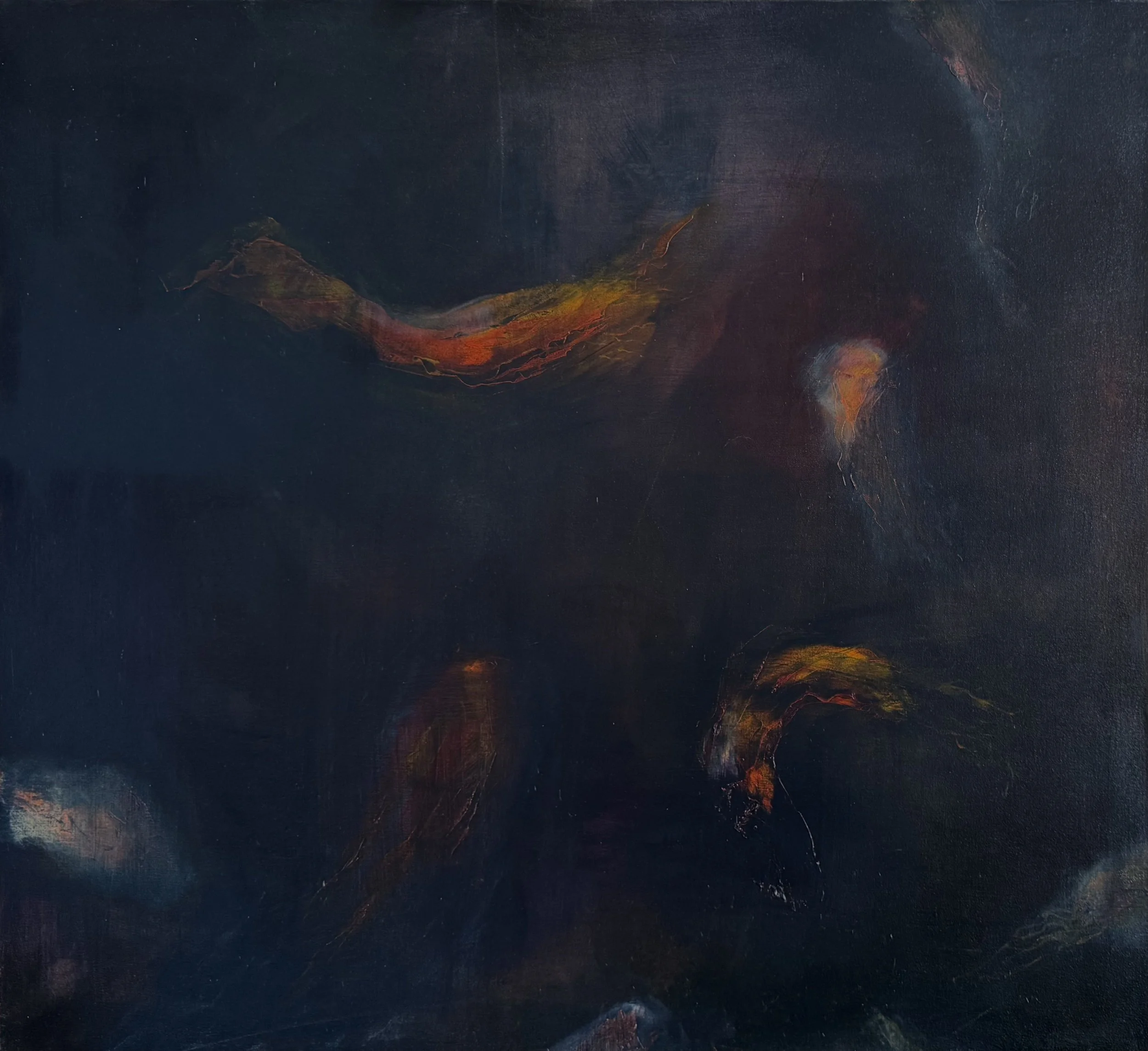 Michel Droge - "Night Swimming," 2025, oil on canvas, 36 x 33 in.