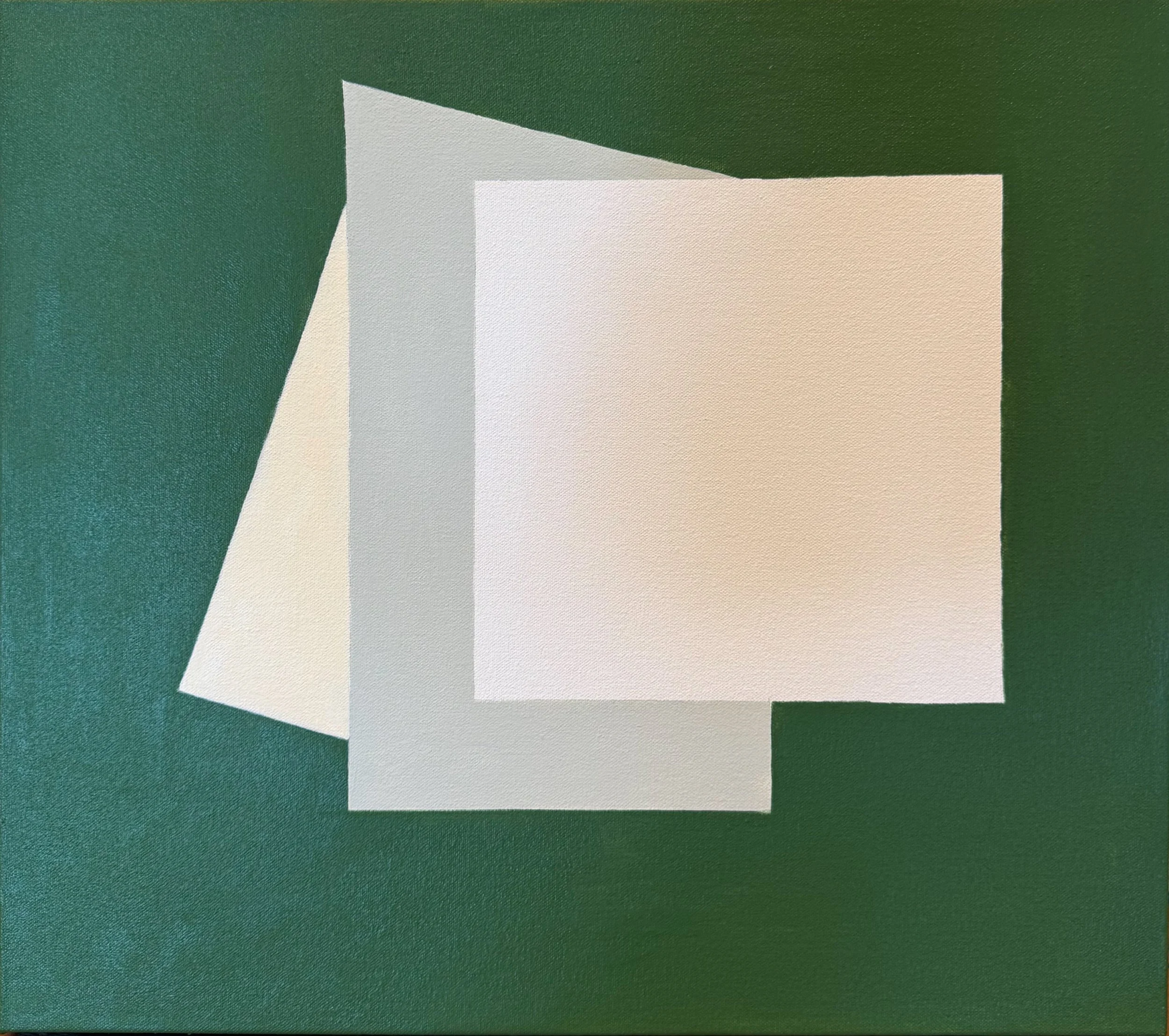 Pam Smith - "White Square #9," 2023, flash and acrylic on canvas, 18 x 16 in.