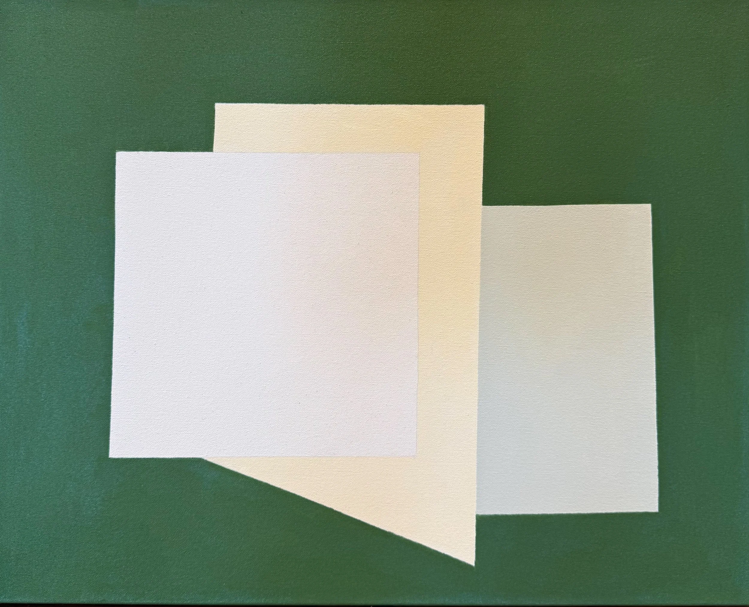 Pam Smith - "White Square #7," 2025, flash and acrylic on canvas, 20 x 16 in.