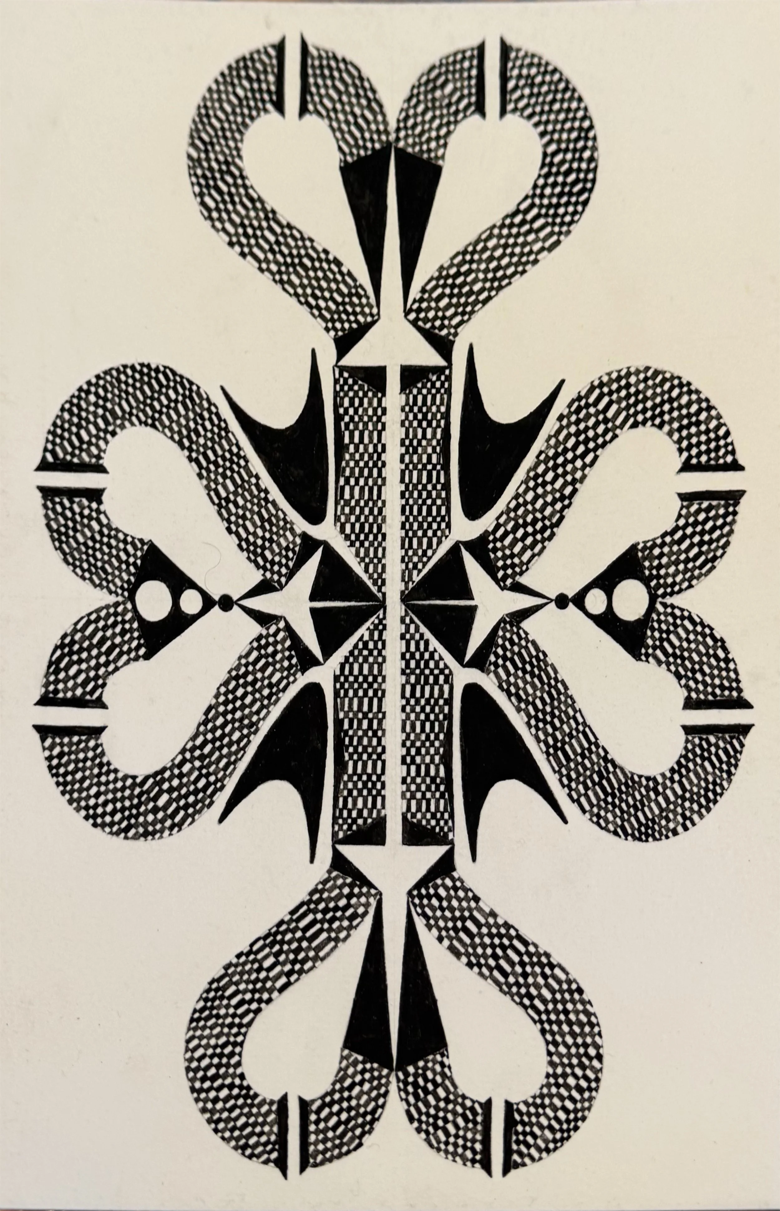 Ellen Golden - "Follow The Lead," 2025, ink on Paper, 9 x 12 in.
