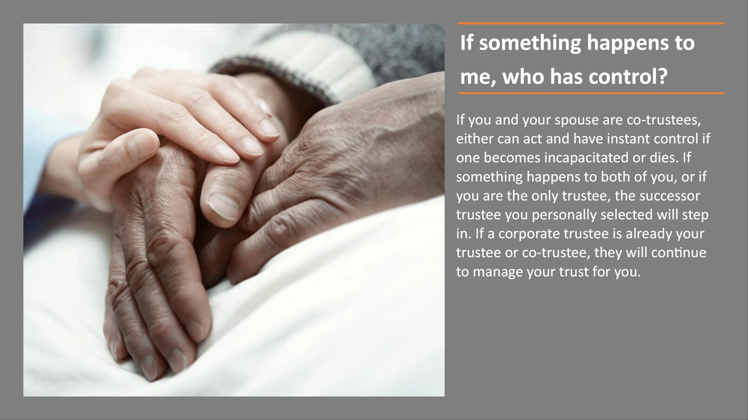 Close-up of two hands, one adult and one elderly, gently holding each other, symbolizing care and support.