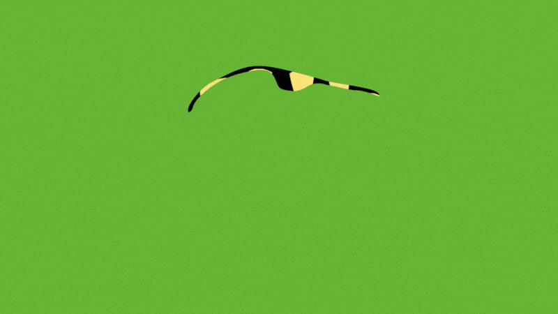 A green background with a yellow and black tiger-striped snake coiled and elevated in the center.