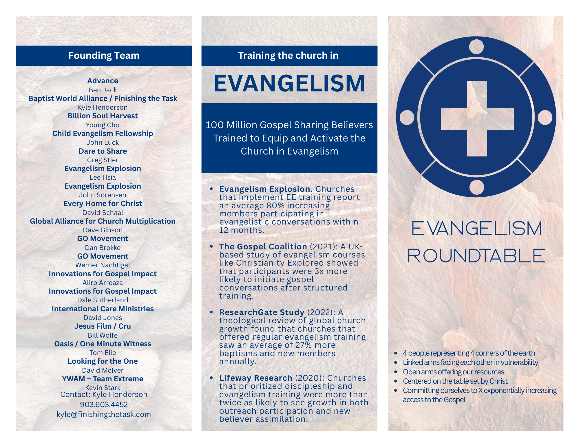 3 Fold Brochure for Evangelism Roundtable