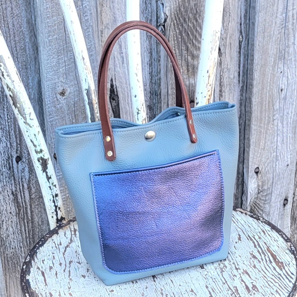 Mini leather tote bag is the perfect lightweight carry when you don't need a large bag.