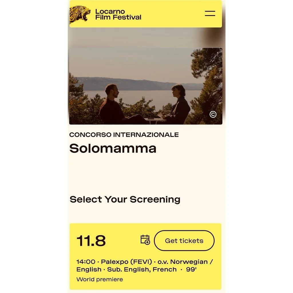 Come On Locarno !! 🐆💛
Solomamma will be world premiering at @filmfestlocarno on Aug 11 in  the Concorso Internazionale section (International Competition).
schmooze was so thrilled to music supervise for it.
Original Music by : Vygintas Kisevicius 