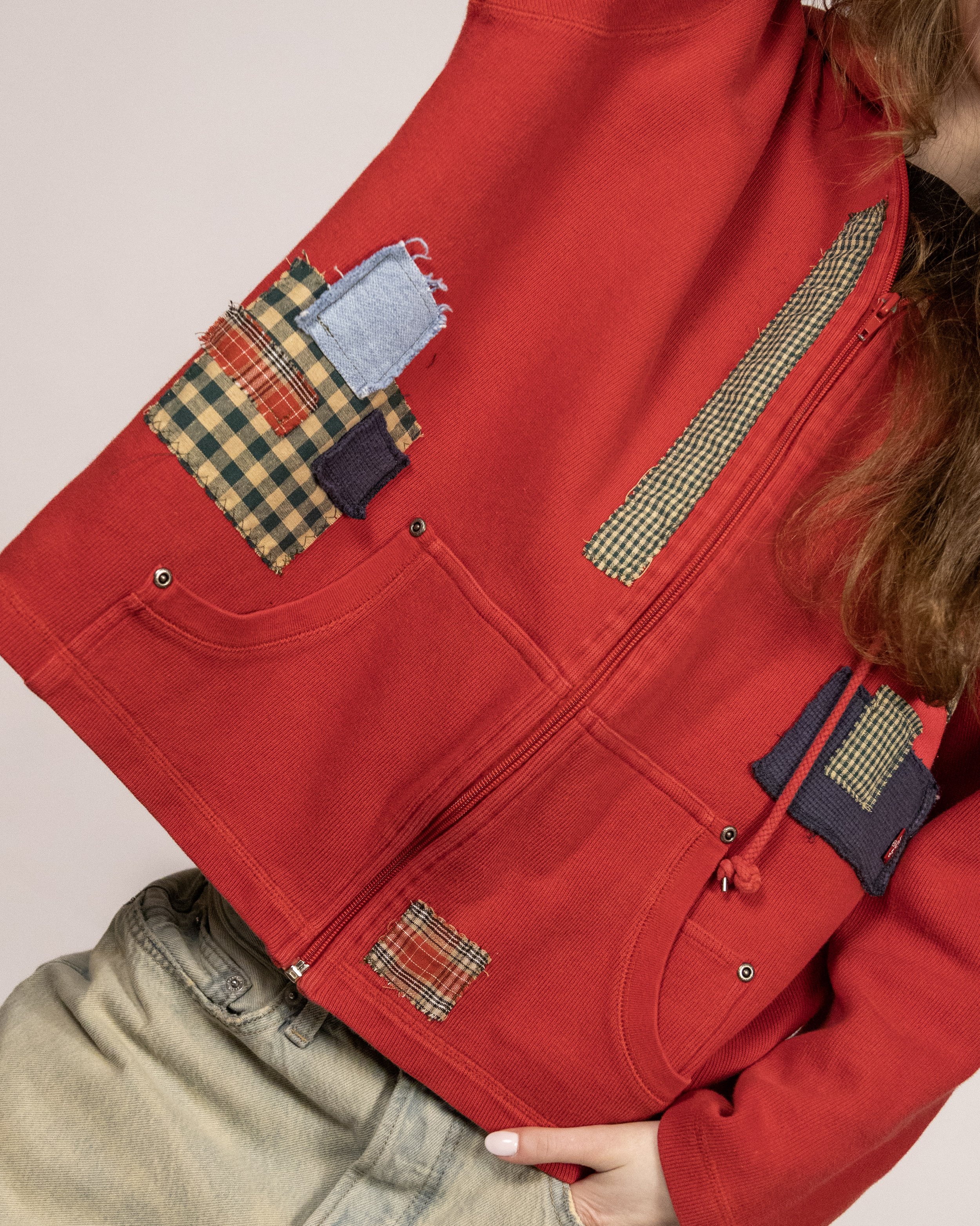 Holiday Patchwork Zip Up