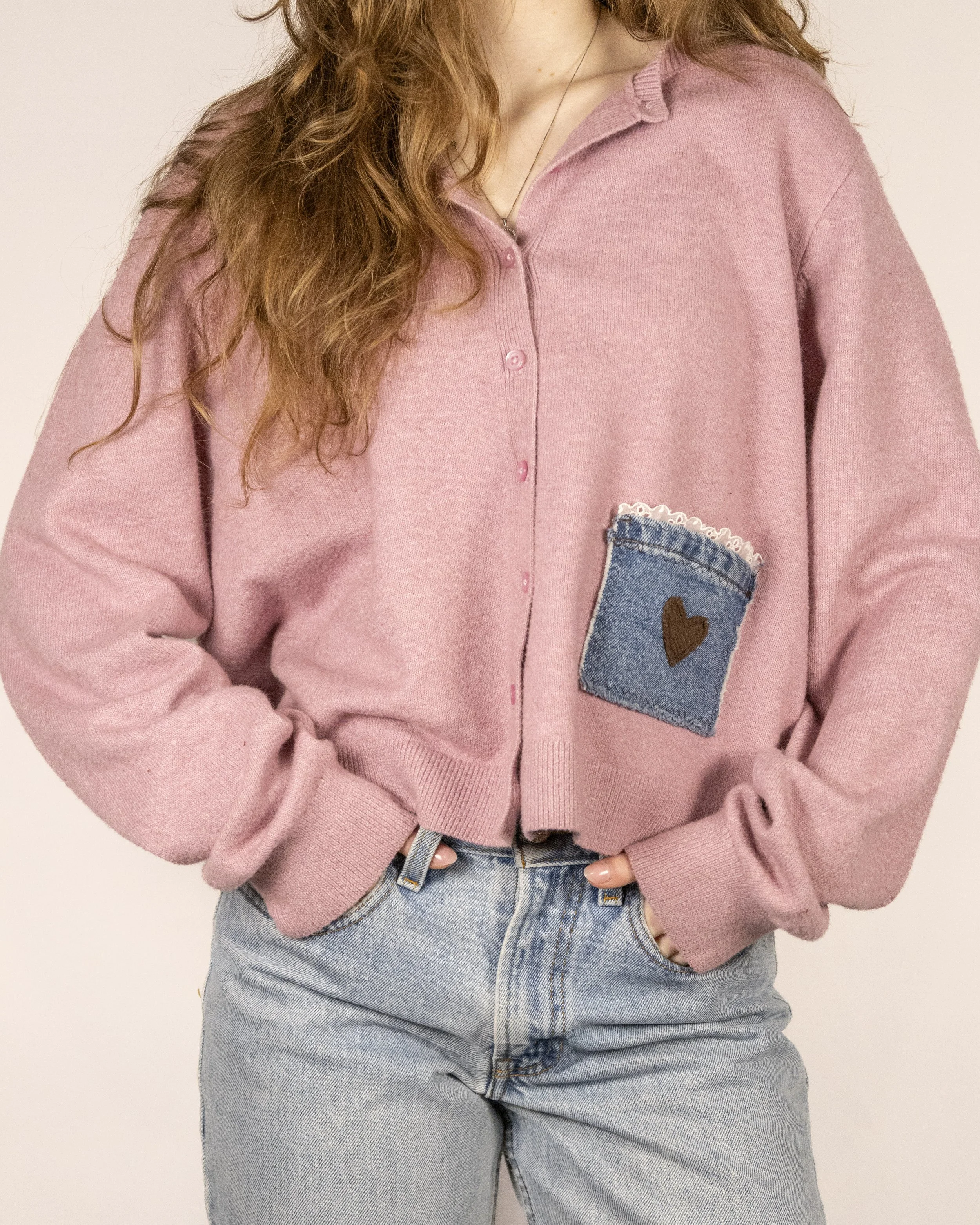 Pink Patchwork Cardigan