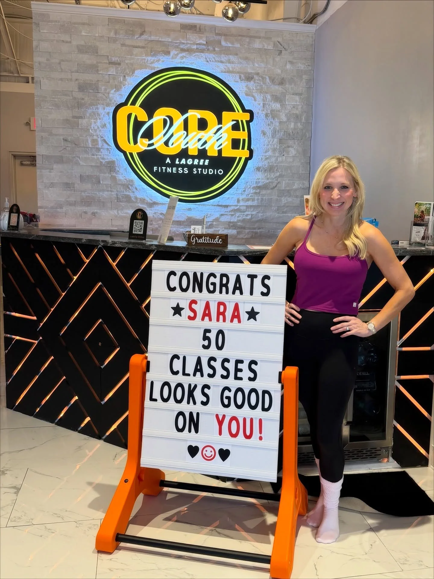 🧡 CONGRATULATIONS SARA!!! 🧡

50 classes looks GOOD on YOU!! You&rsquo;re incredible and we are so proud to be part of your journey. Congrats, Sara- you&rsquo;re a rockstar!! 🤩

When we asked Sara why she loved CoreSouth, her response was so beauti