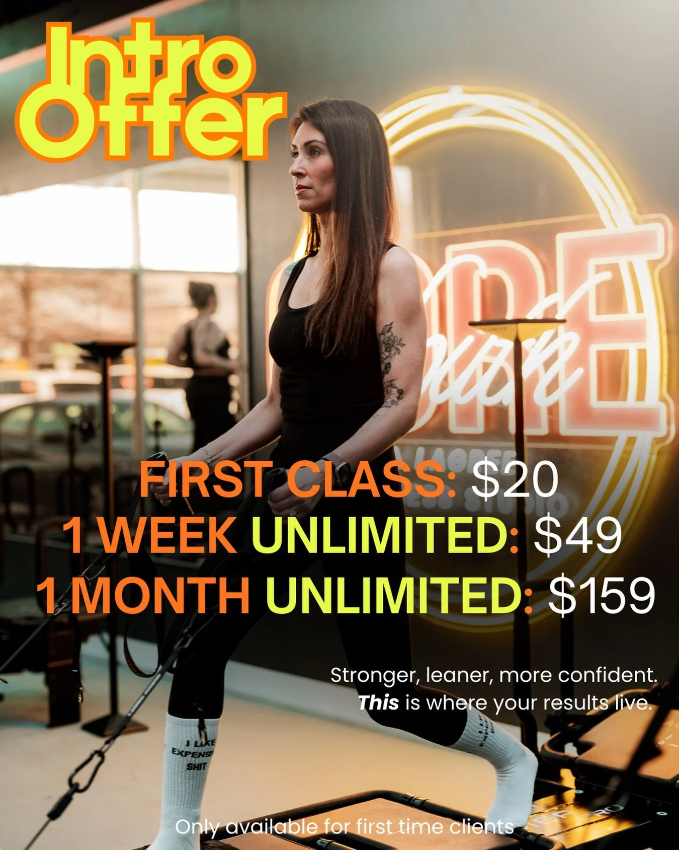 🔥INTRO OFFER🔥

Have you been wondering what Lagree is all about?  Looking for a workout that will challenge you? 
Seeking an uplifting and supportive community? 

Come check out CoreSouth!! 

First class: $20
1 week unlimited: $49
1 month unlimited