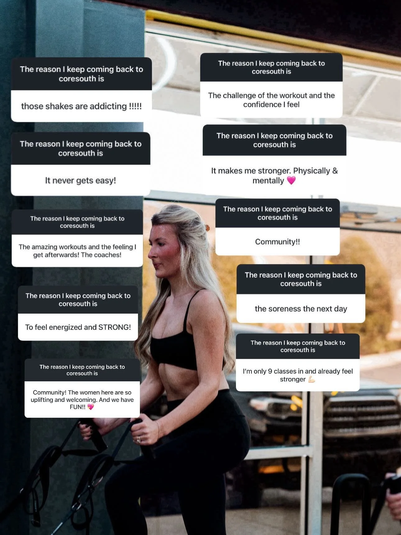 We asked&hellip; and you answered 🧡

Your responses reminded us that CoreSouth is so much more than a workout. It&rsquo;s a place where confidence grows, friendships are built, and showing up for yourself becomes something you actually look forward 