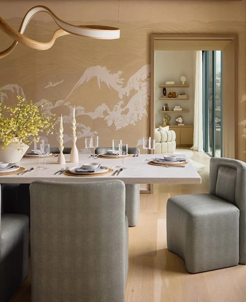 Our Double Cylinder Dining Table anchors this elegant Hamptons dining room by the ever-talented @michellegersoninteriors, featured in @cottagesgardens.
Grateful to see our Drift Claize finish layered so beautifully among the textures and tones of Mic