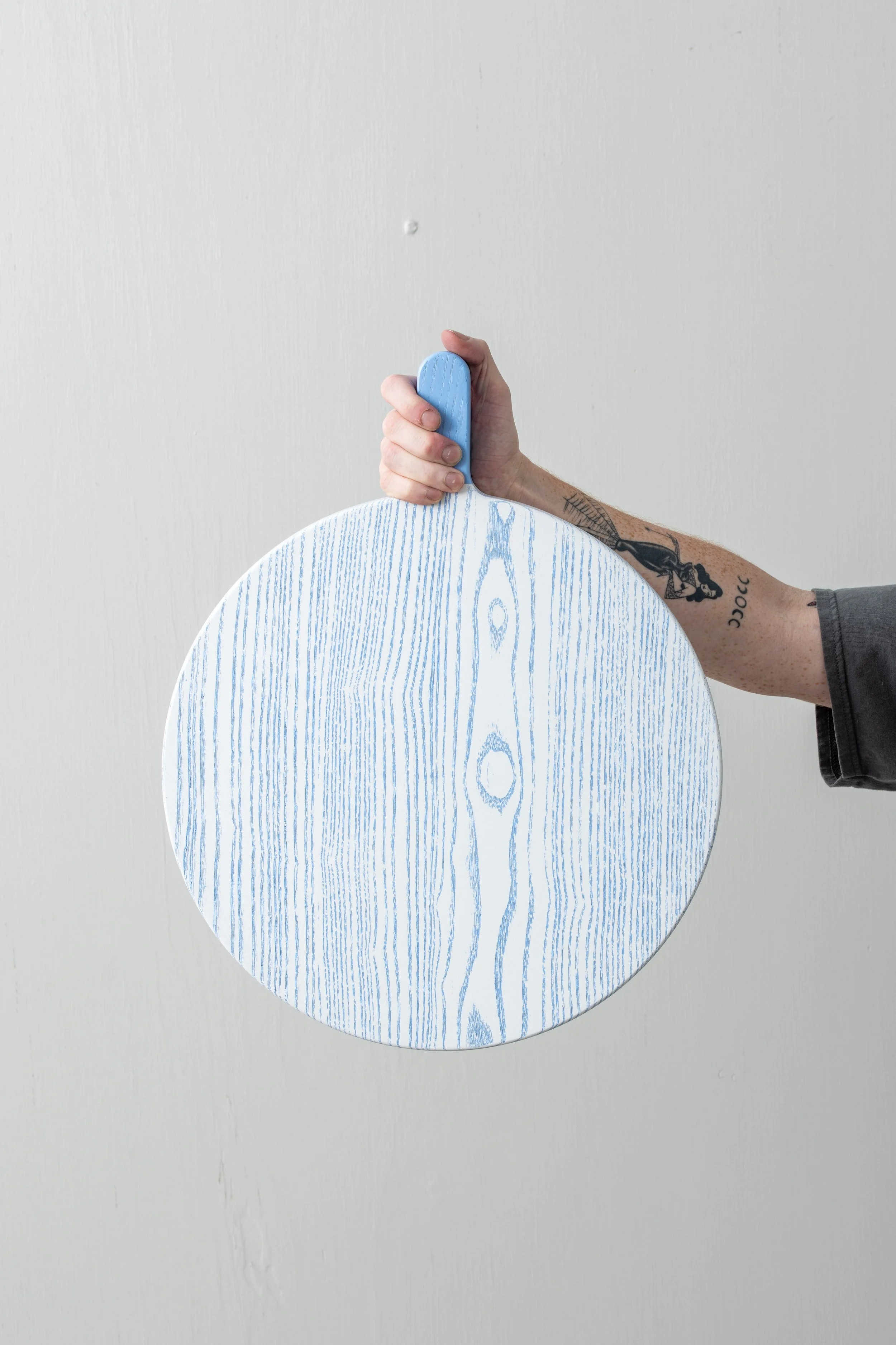 Summer Blue, Poppy, Round Serving Board