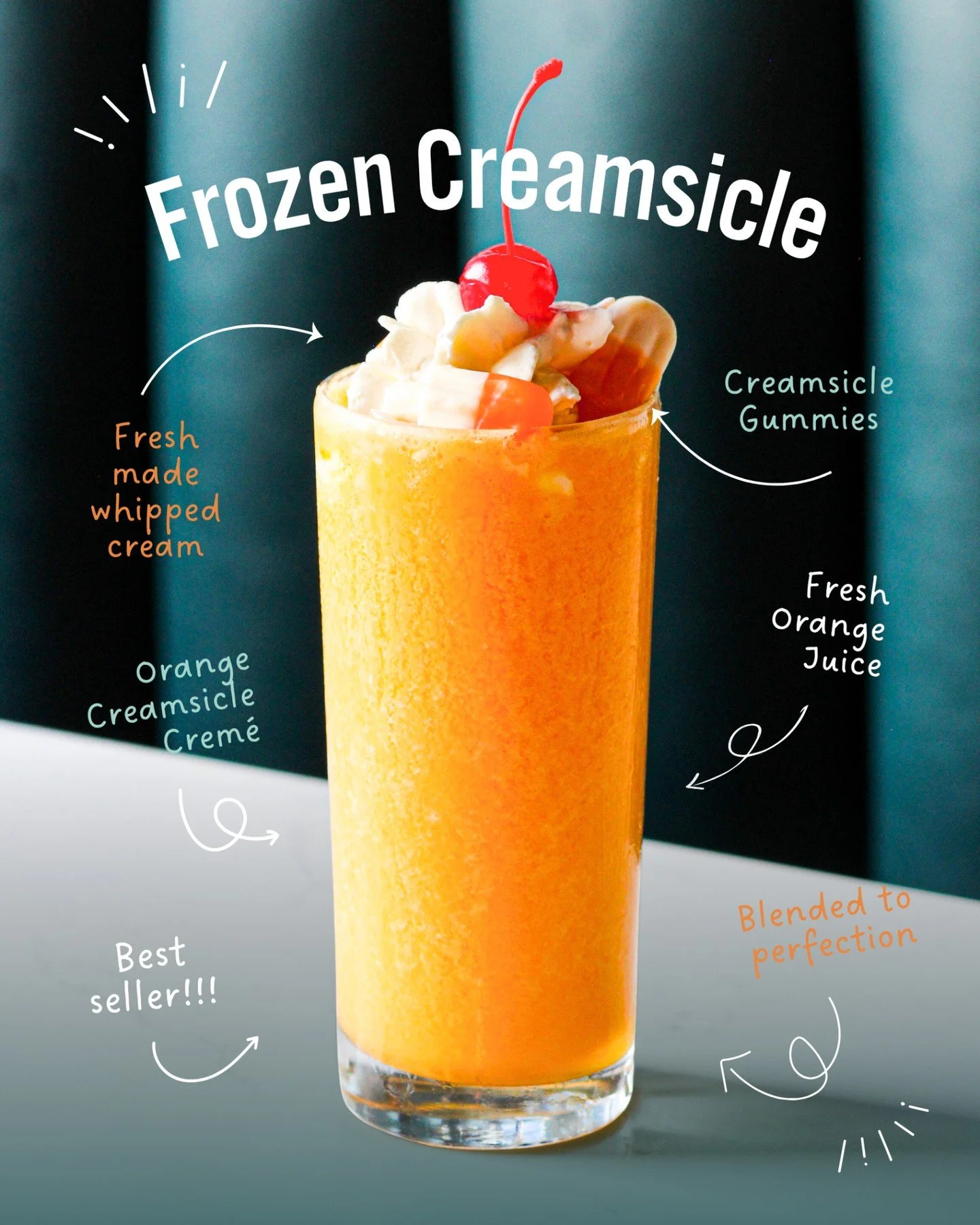 The Frozen Creamsicle is one of the best sellers on our new menu. 🍊

It's the PERFECT way to cool off on hot summer days.

Have you tried it?

#creamsicle #dreamsicle