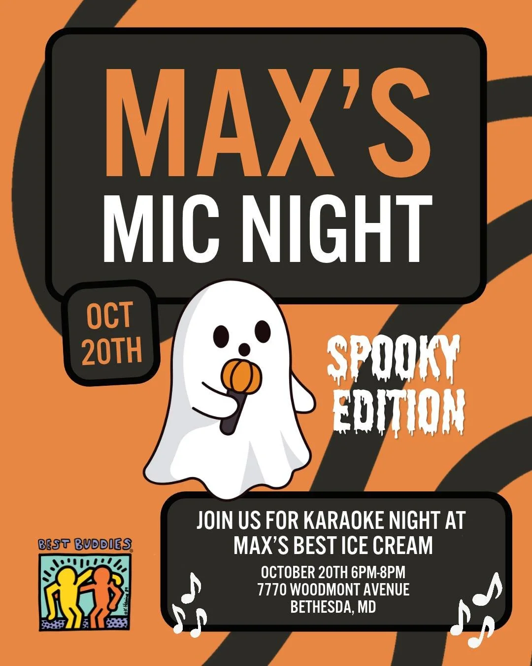Are you ready to bring your spookiest tunes to Max's Mic Night? Join us Wednesday October 20th from 6pm-8pm for Max's Mic Night Spooky edition. 🎃👻

Sing the Monster Mash and enjoy our Wicked Peach Halloween Special - 
a warm fudge brownie beneath a