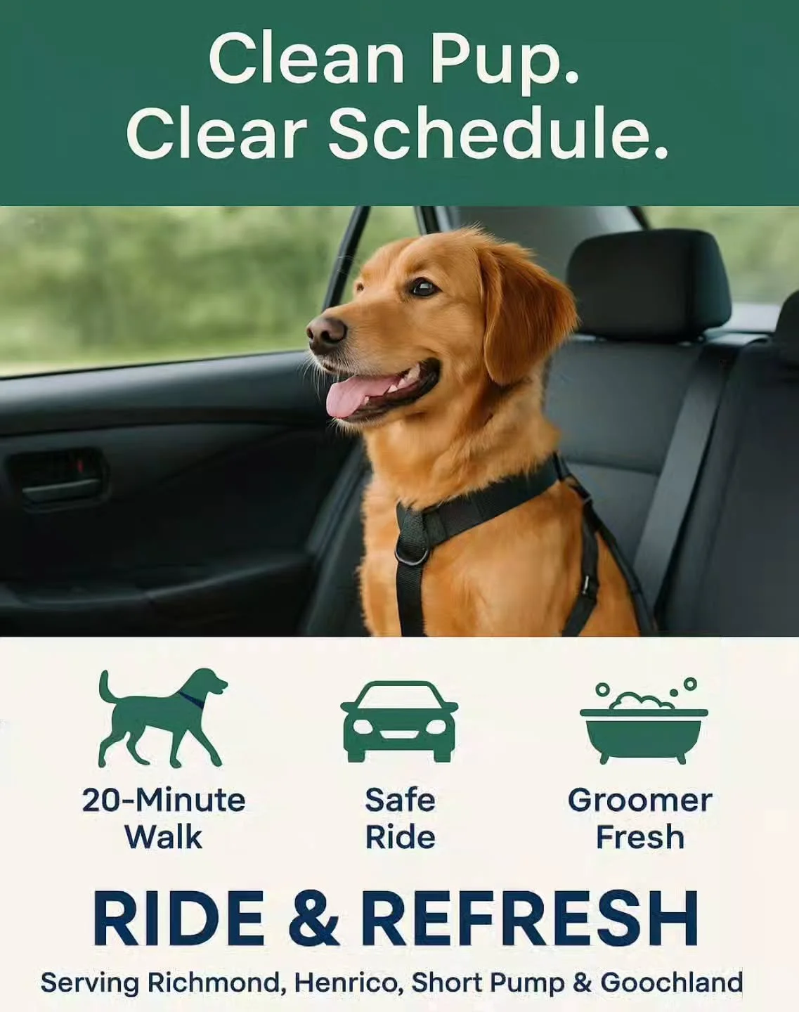Happy Monday, Pet Parents! 🐾
Kick off the week with peace of mind, we’ve got you covered! 💙
It’s the perfect time to schedule your pup’s weekly walks and keep them clean and fresh with our Ride & Refresh service. 🗓
Here&rsq
