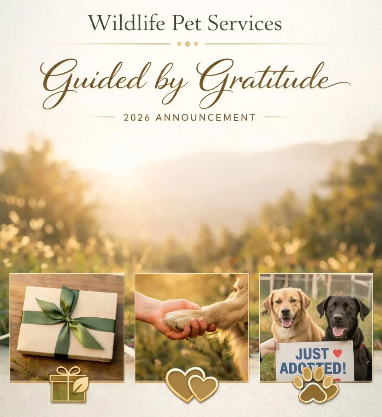 Guided by Gratitude 2026 ✨
To every new pet parent beginning a beautiful journey and to every client who has supported us along the way THANK YOU. Your trust and continued support mean more to us than words can express. 💙🥰

As we step into 2026, we