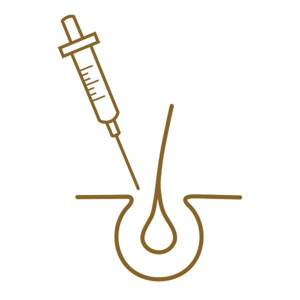 Een medische naald en een druppel in een huid, symboliseert injectie of vaccinatie.