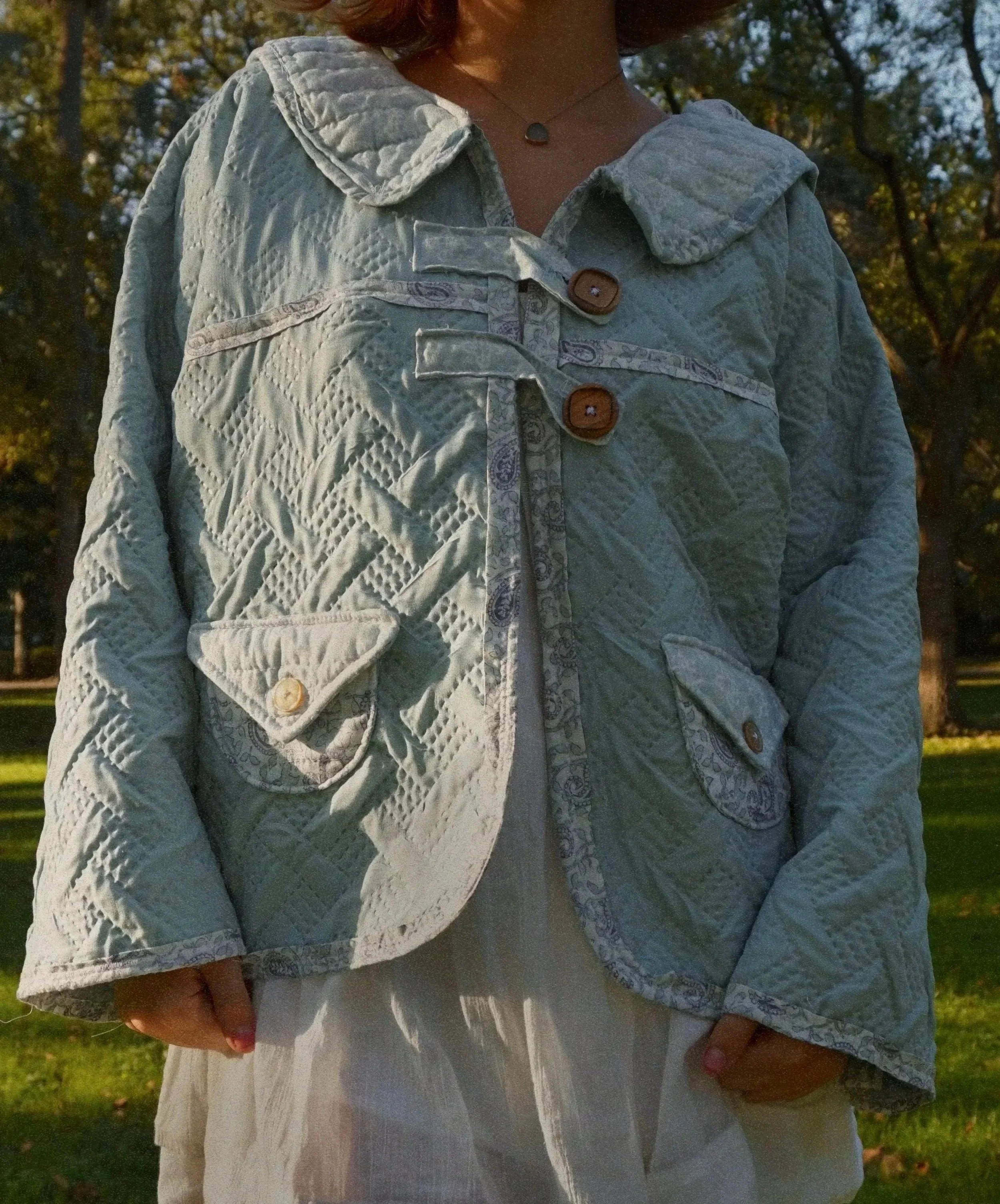 Upcycled Jacket from thrifted blankets