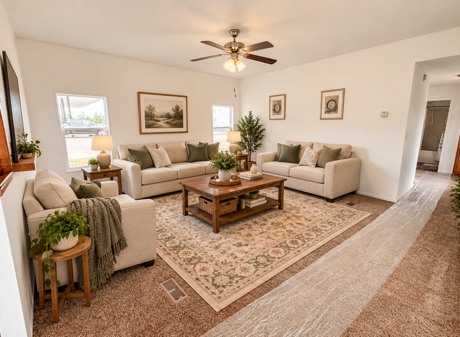 Warm Neutral Living Room with Green Accents.png